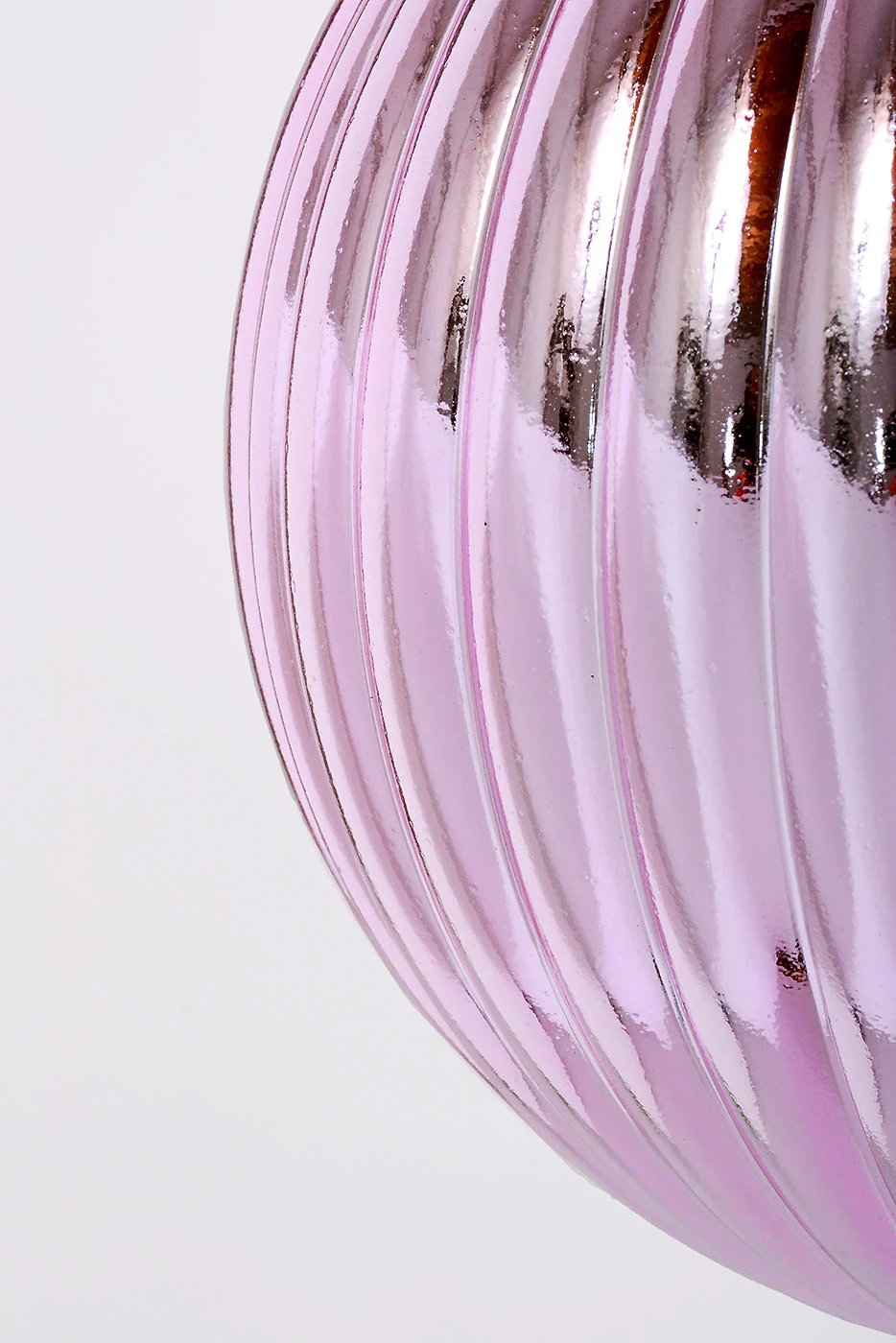 250MM Shiny Pumpkin Ball Ornament Light Pink - Image 2