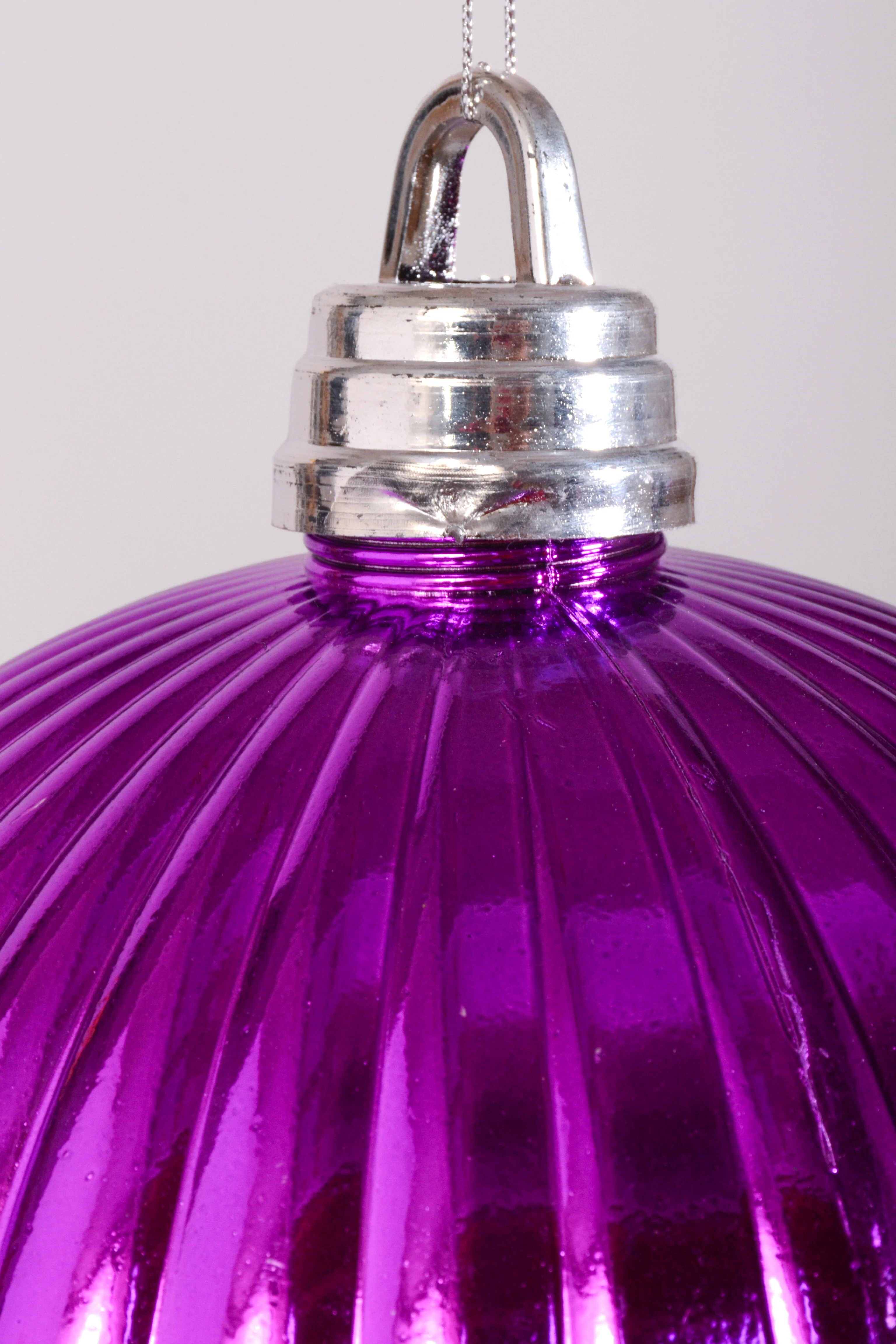 250MM Shiny Pumpkin Ball Ornament Purple - Image 2