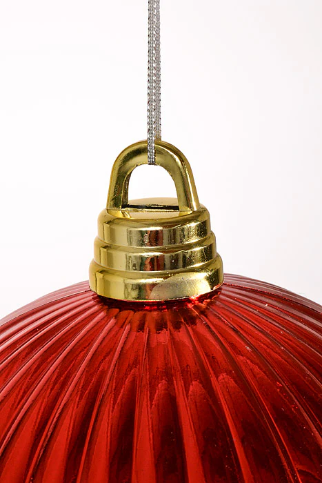 250Mm Shiny Pumpkin Ball Ornament Red - Image 2