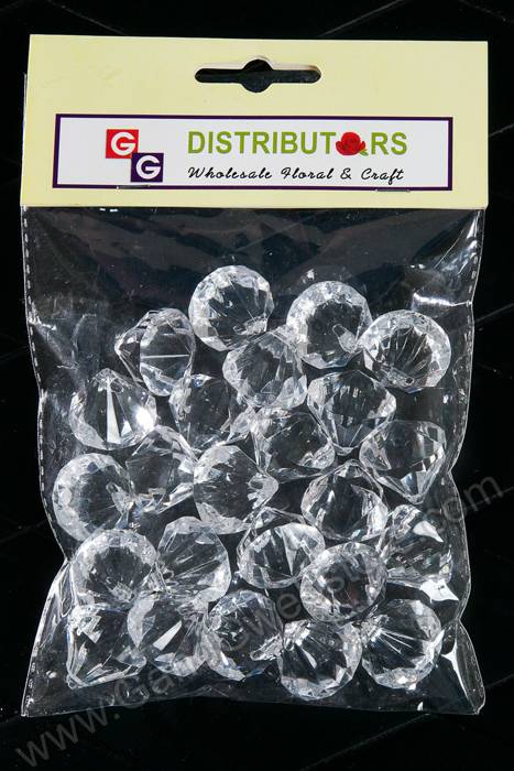 25mm Diamond Acrylic Drop Accessory Clear Pkg/24 - Image 2