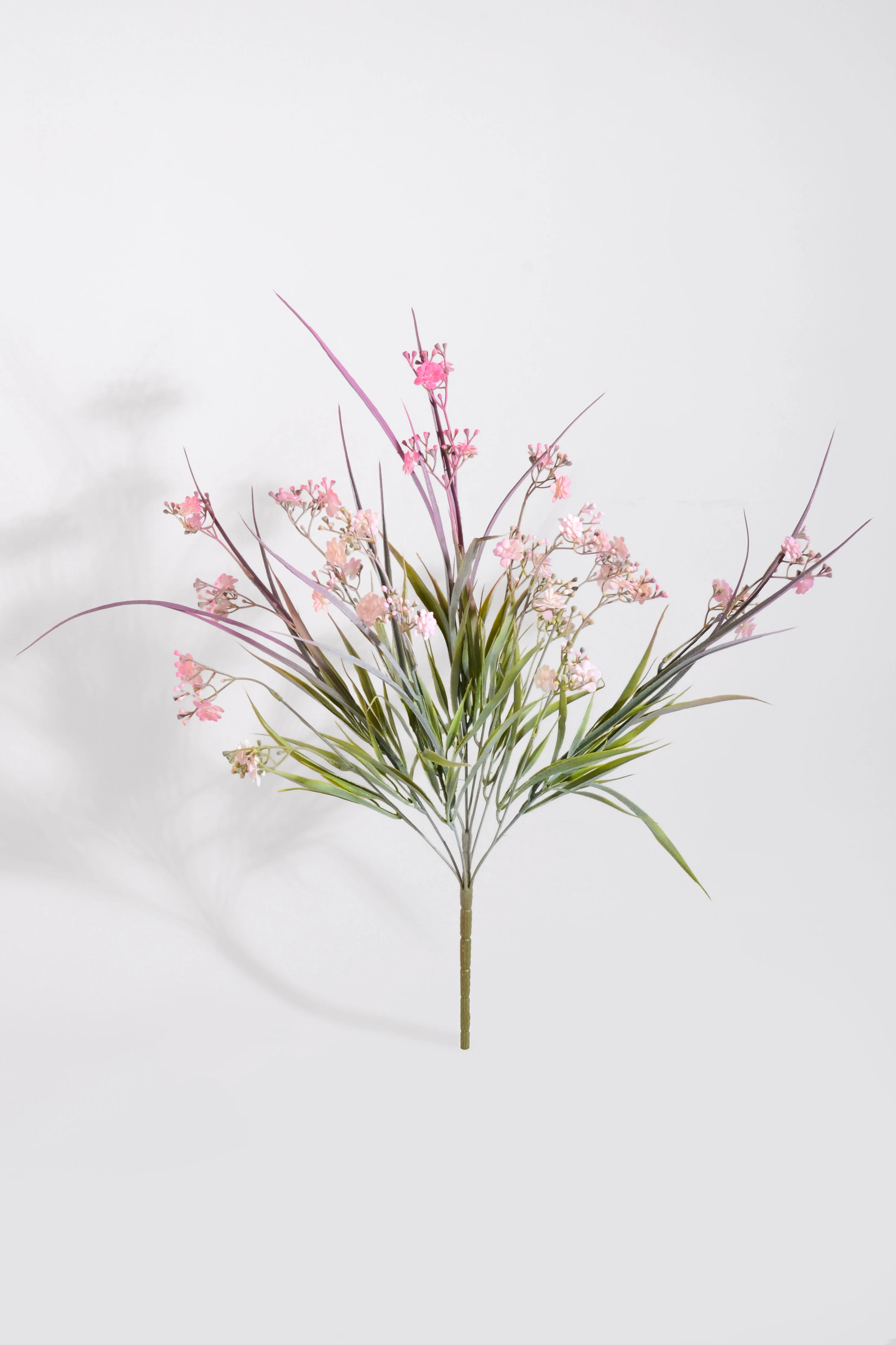 26" Artificial Grass Bush W/Flower Pink
