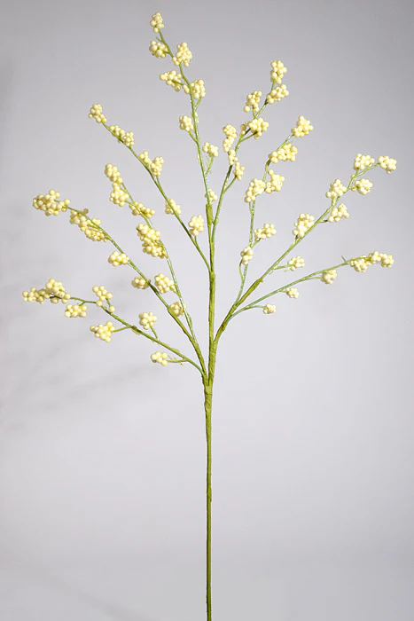 26" Artificial Mini Berry Spray Cream
