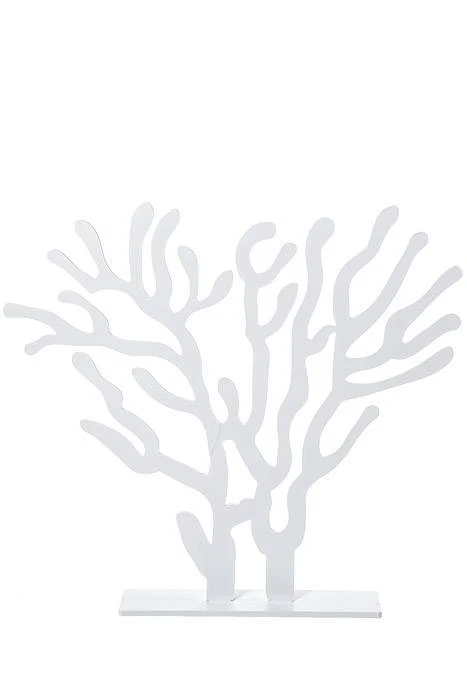 26" Carved Wooden Tree White
