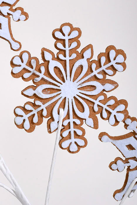 26" Gingerbread Snowflake Brown/White - Image 2