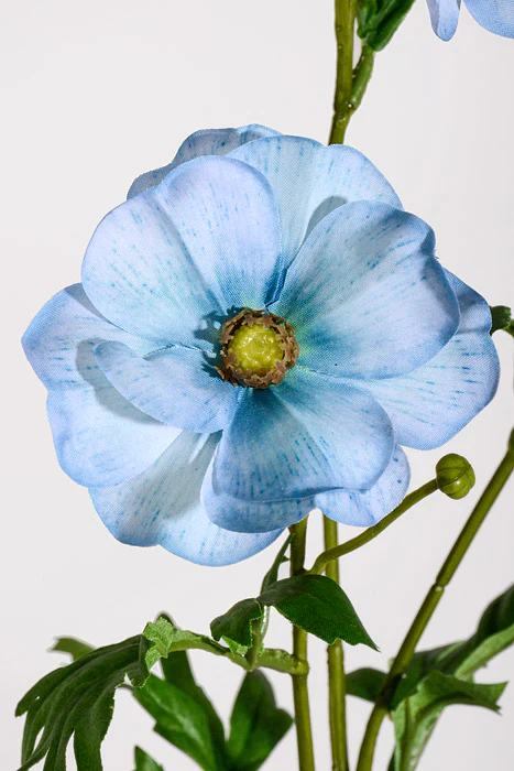 26" Silk Poppy Spray Blue - Image 2