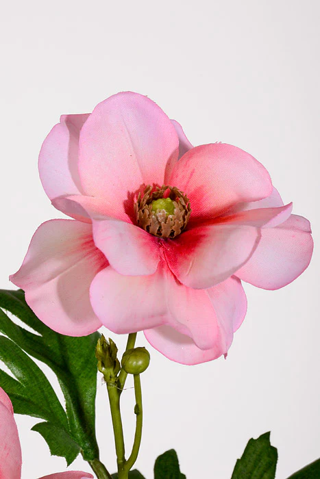 26" Silk Poppy Spray Light Coral - Image 2