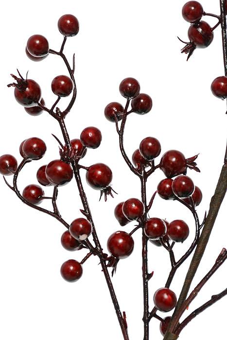 26" Water Proof Mixed Berry/Crabapple Spray Burgundy - Image 2