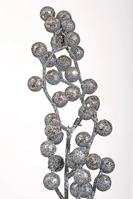 27.5" Glitter Berry Spray Grey - Image 2