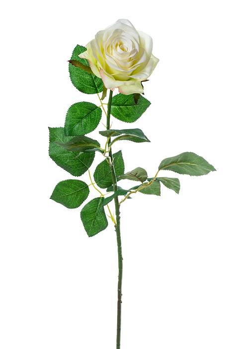 27.5" Silk Confetti Large Rose Spray Cream/Green