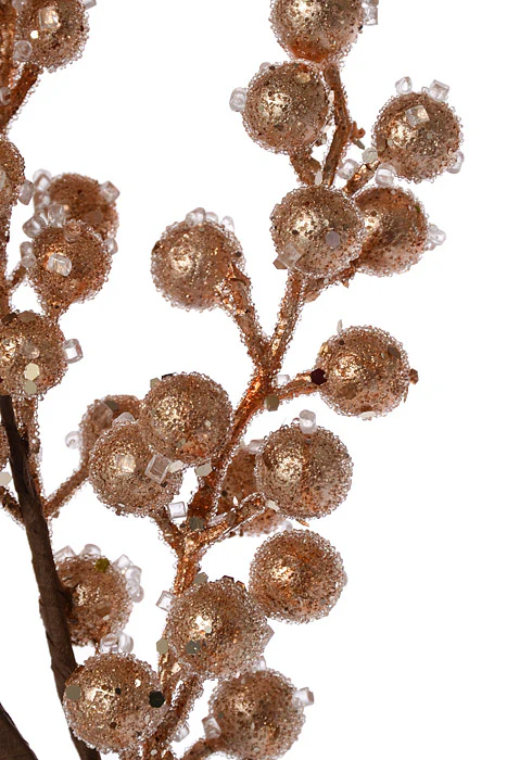 27" Beaded Iced Berry Spray Champagne - Image 2
