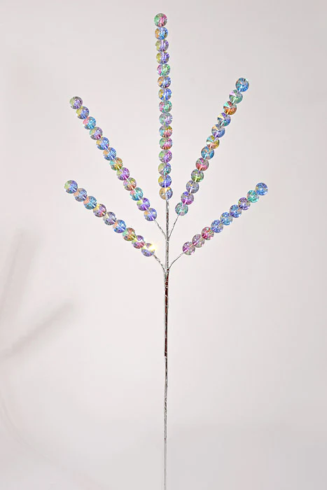 27" Christmas Jewels Spray Iridescent Clear Blue