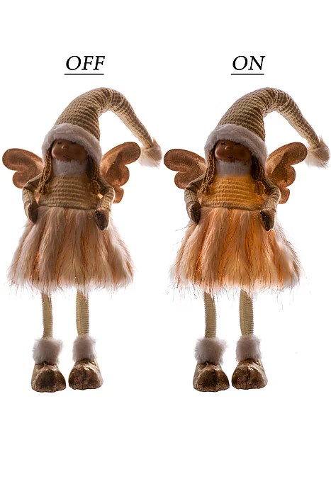 27" Standing Light Angel With Retractable Legs Ivory - Image 2