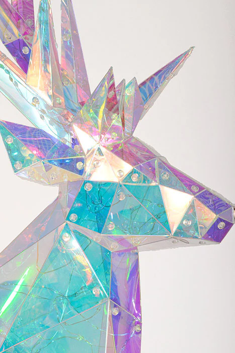 27" X 36" Lighted Standing Deer Iridescent Clear - Image 2