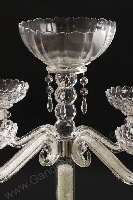 28.5" Crystal 5-lite Candelabrum W/beads Clear - Image 2