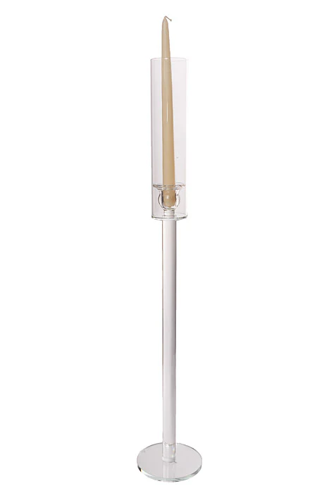 28" Crystal Candle Holder With Glass Clear - Image 2