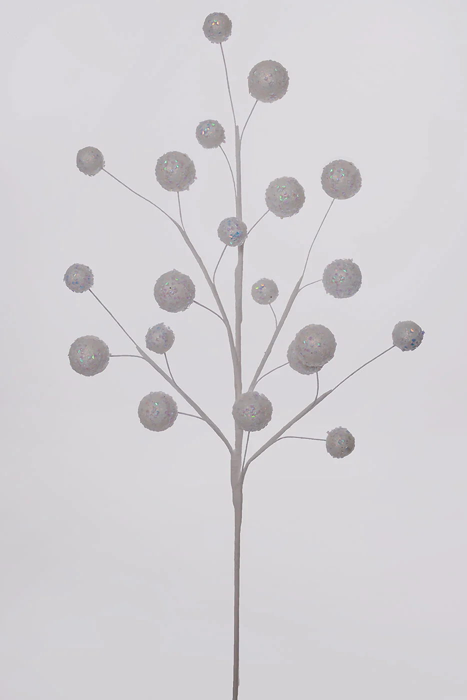 28" Glitter Ball Spray White