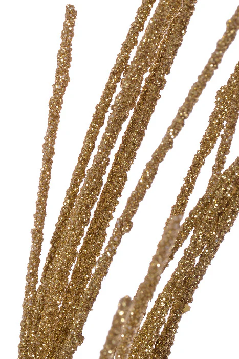 28" Micro Beaded/Sequin Grass Spray (Gold) - Image 2