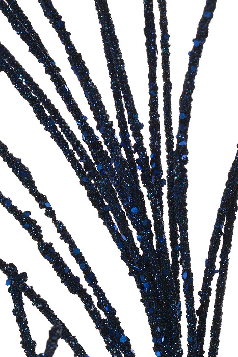 28" Micro Beaded/Sequin Grass Spray (Midnight Blue) - Image 2
