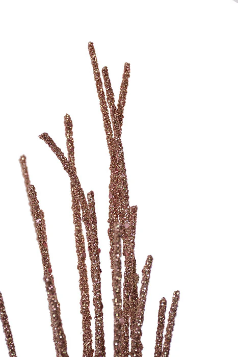 28" Micro Beaded Sequin Grass Spray Rose Gold - Image 2