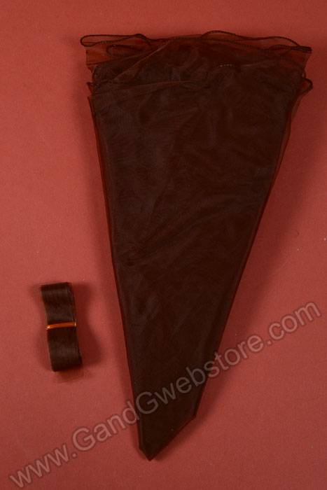 28" Round Organza Wine Bottle Wrap Dark Brown Pkg/6 - Image 2