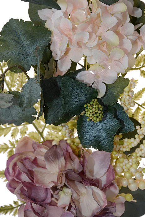 28" Silk Hydrangea Berry Spray Mauve - Image 2