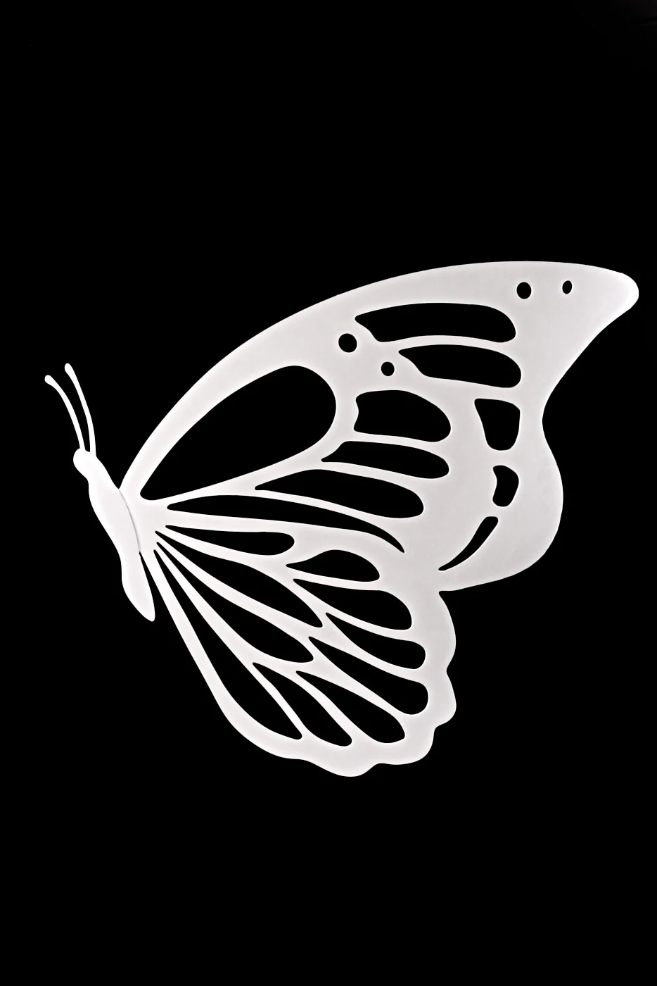 29.5'' Carved Wooden Butterfly Decor White