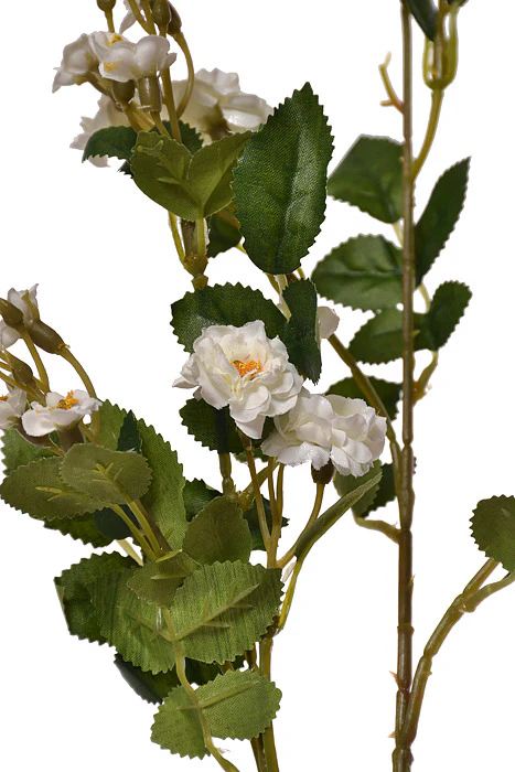 29.5" Silk Wild Rose Spray White - Image 2