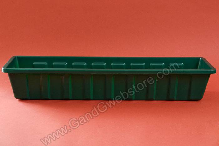 29.75" X 8" Plastic Flower Box Green - Image 2