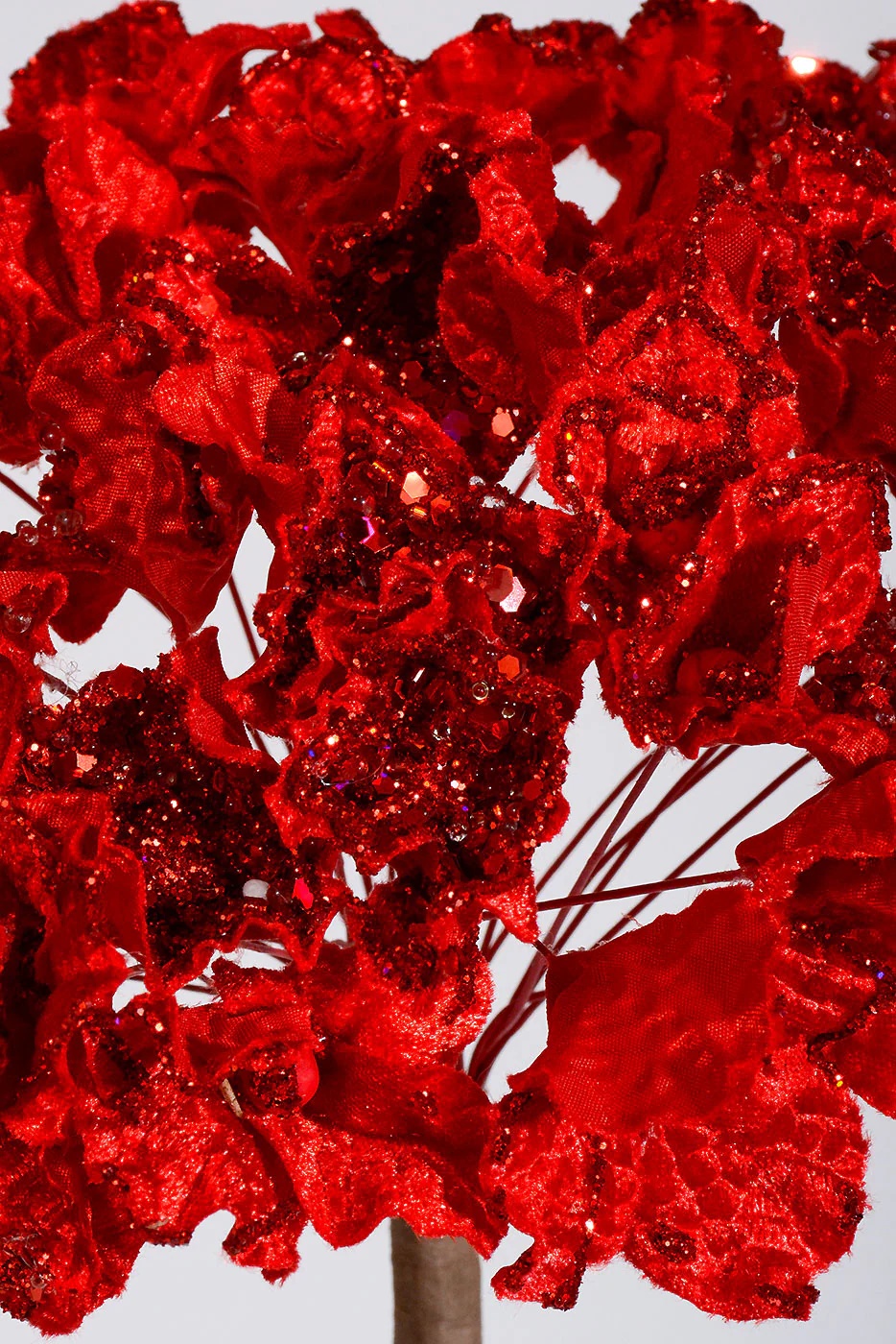 29" Crystal Encrusted Hydrangea Stem Red - Image 2