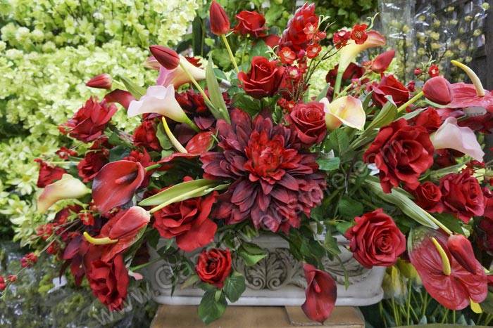 29" Faux Anthurium Red - Image 2