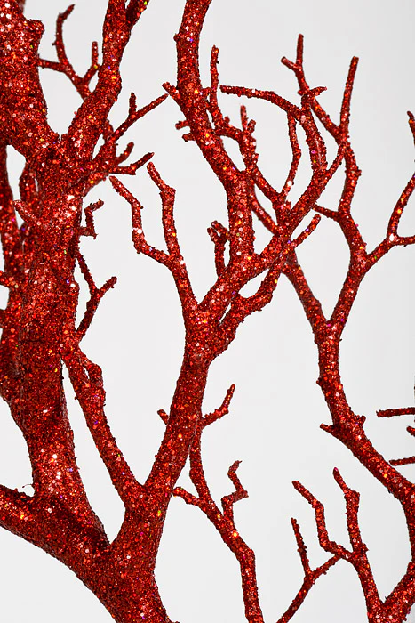 29" Glitter Twig Spray Red - Image 2