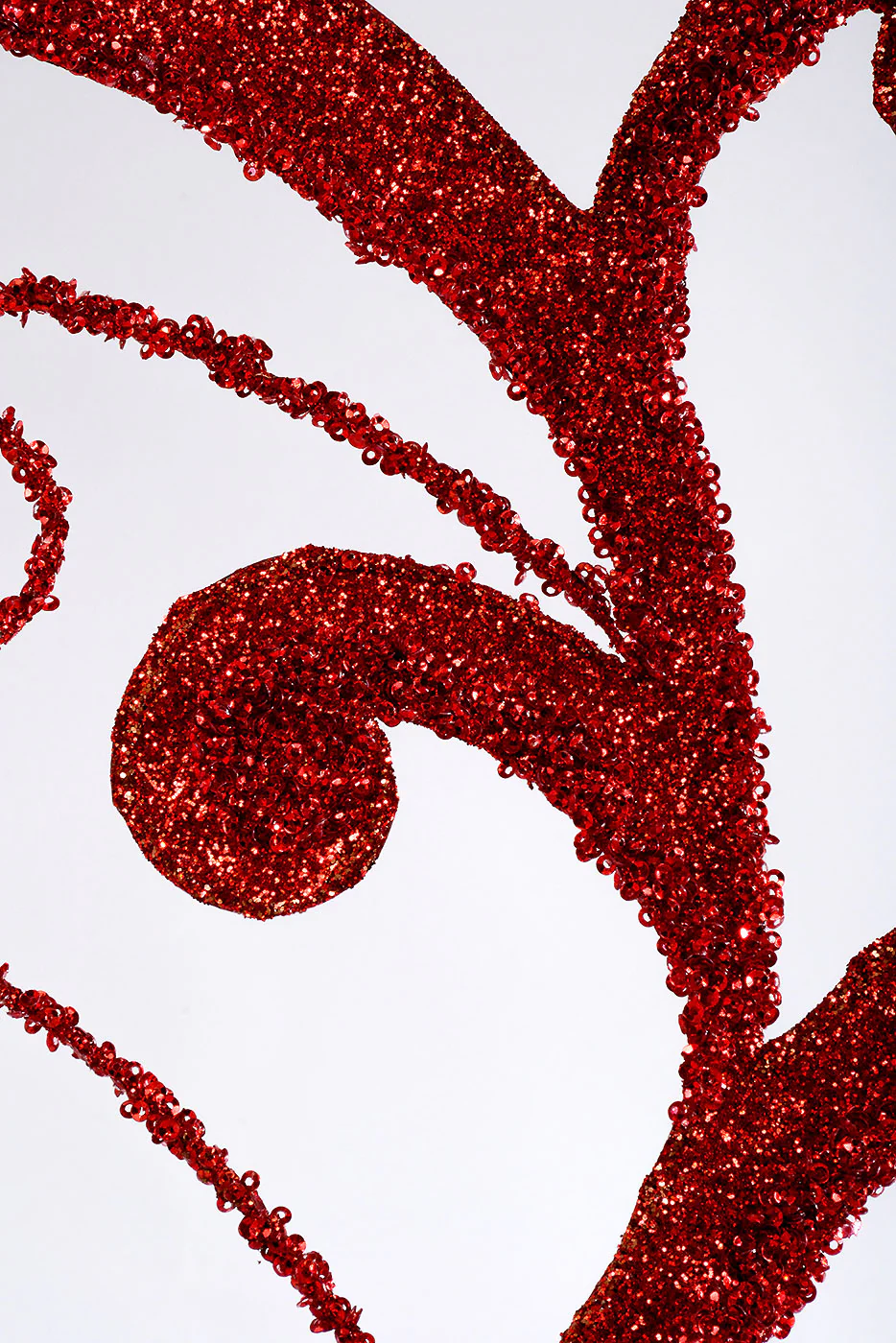 29" Metal Acanthus Scroll Glitter Spray Red - Image 2