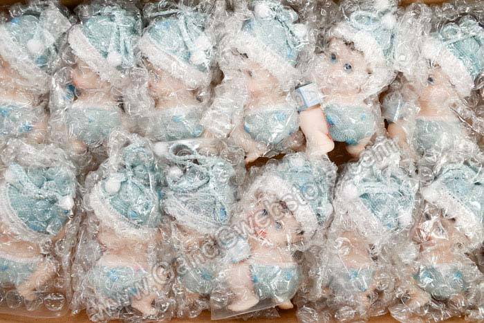 3.25" Ceramic Laying Baby Boy Light Blue Pkg/12 - Image 3