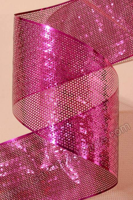 3.25" X 44yds Sieve Metallic Ribbon Fuchsia - Image 2