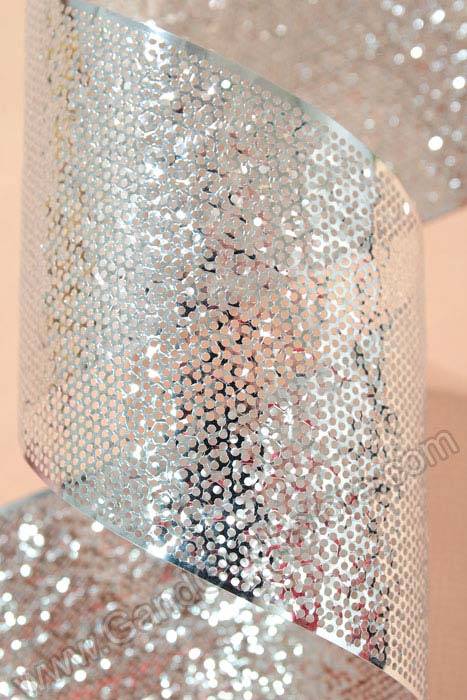 3.25" X 44yds Sieve Metallic Ribbon Silver - Image 2