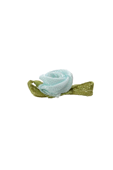 3/4" Ribbon Rose Light Blue (Pkg/12)