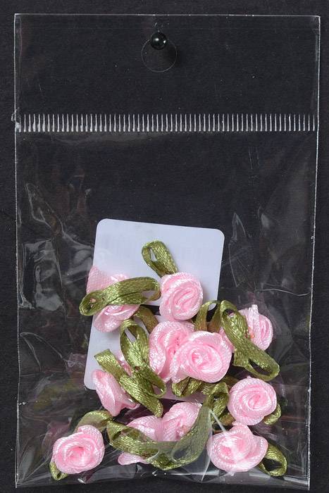 3/4" Ribbon Rose Pink Pkg/12 - Image 2