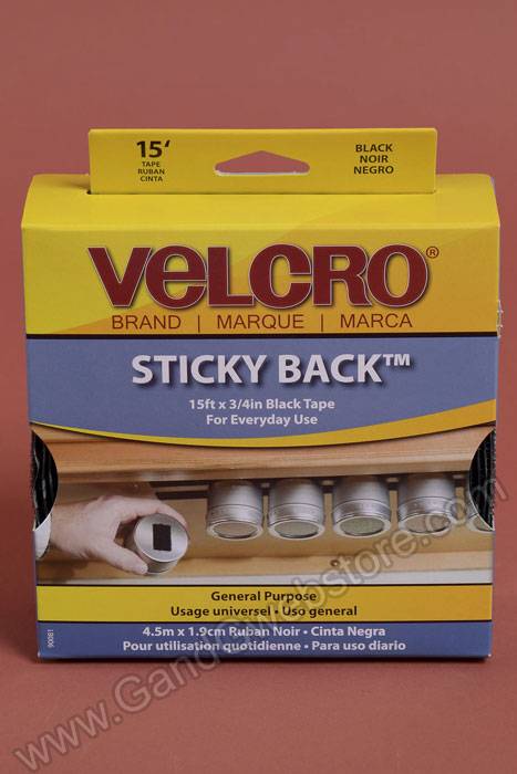 3/4" X 15ft Velcro Sticky Back Black - Image 2