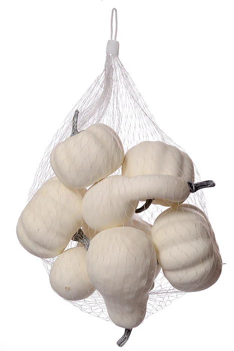 3"- 5.25" Mixed Pumpkin In Net White Pkg/8 - Image 2