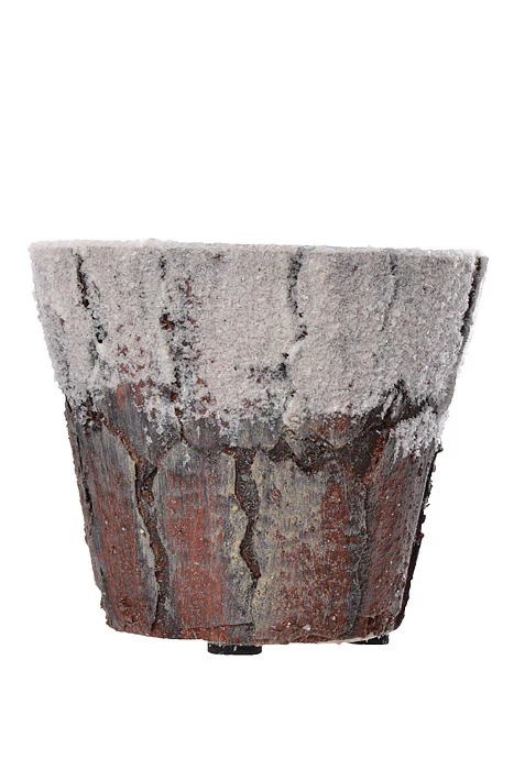 3.5"/4.5"/5" Bark Pot With Snow Brown/White (Set/3) - Image 2