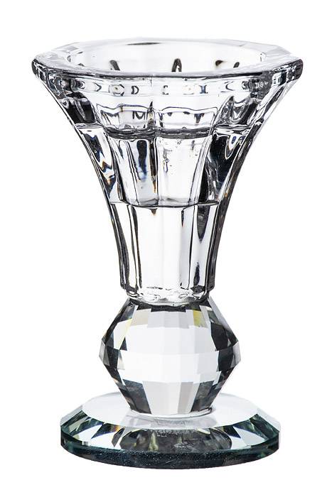 3.5" Crystal Single Candle Holder Clear