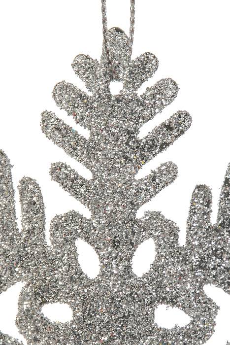 3.5" Glitter Snowflake Pkg12 Silver - Image 2