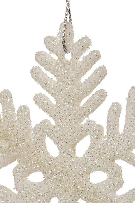3.5" Glitter Snowflake Pkg12 White - Image 2