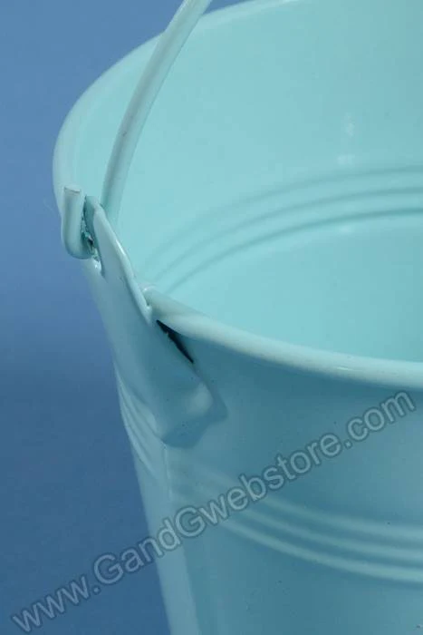 3.5" X 3.75" Metal Bucket W/ Handle Blue - Image 2