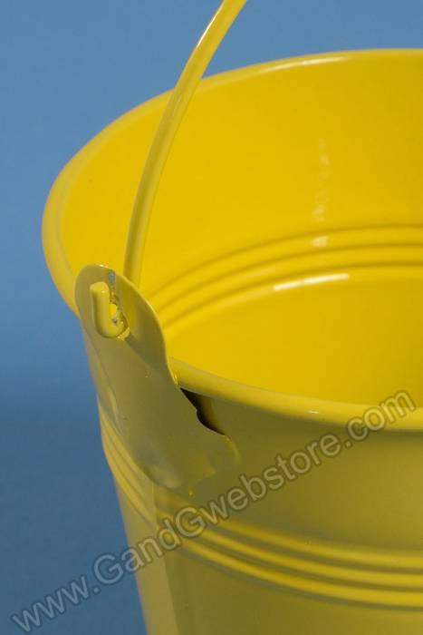 3.5" X 3.75" Metal Bucket W/handle Yellow - Image 2