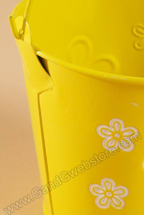 3.5" X 4" Bucket W/Flowers Yellow - Image 2