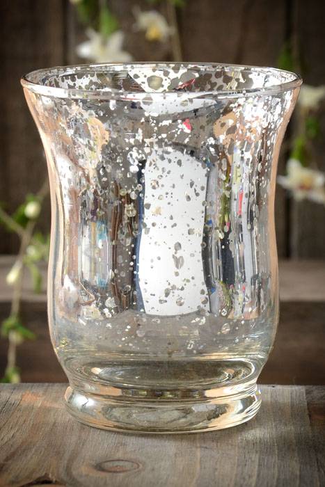 3.75" Mercury Glass Candle Holder Silver