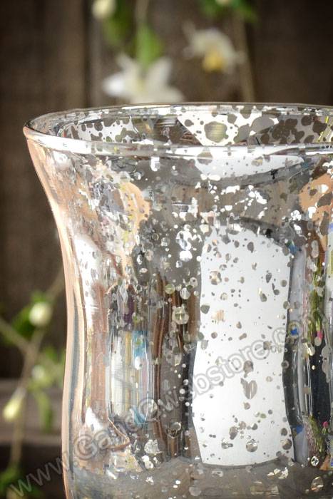 3.75" Mercury Glass Candle Holder Silver - Image 2