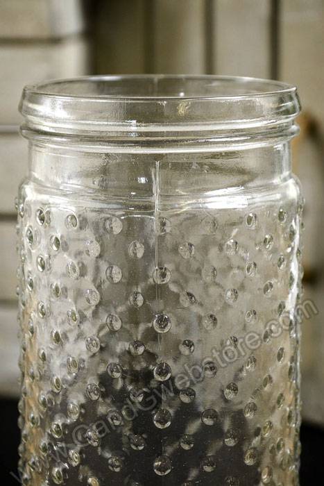 3.75" X 9.25" Glass Hobnail Jar Clear - Image 2