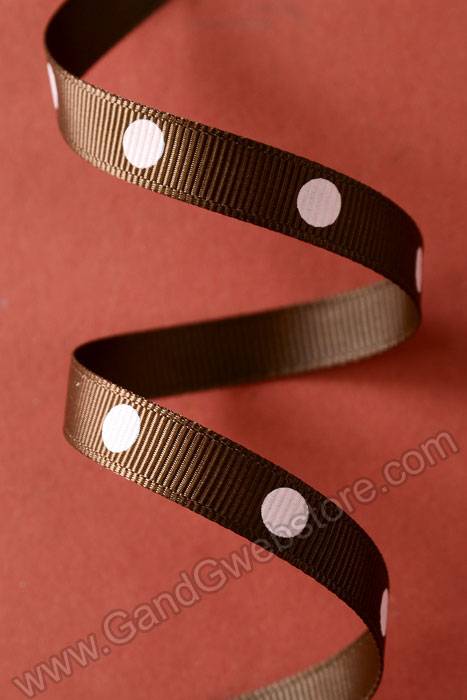 3/8" X 17yds Grosgrain Brown #850 - Image 2